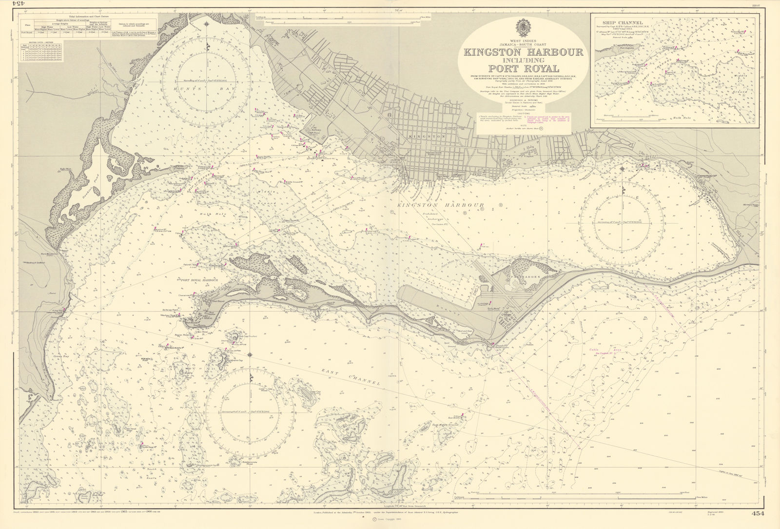 Associate Product Kingston Harbour Port Royal Jamaica Caribbean ADMIRALTY chart 1960 (1966) map