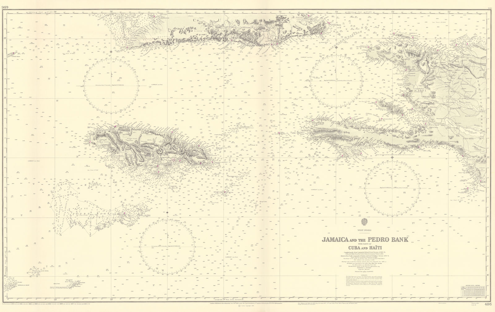 Associate Product Jamaica & the Pedro Bank. South Cuba Haiti. ADMIRALTY sea chart 1866 (1968) map