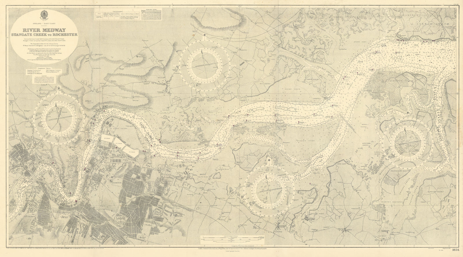 River Medway. Stangate Creek-Rochester Kent. ADMIRALTY sea chart 1941 (1947) map