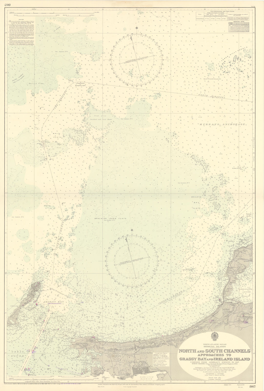 Associate Product Bermuda Hamilton Grassy Bay approach North Shore ADMIRALTY chart 1948 (1956) map