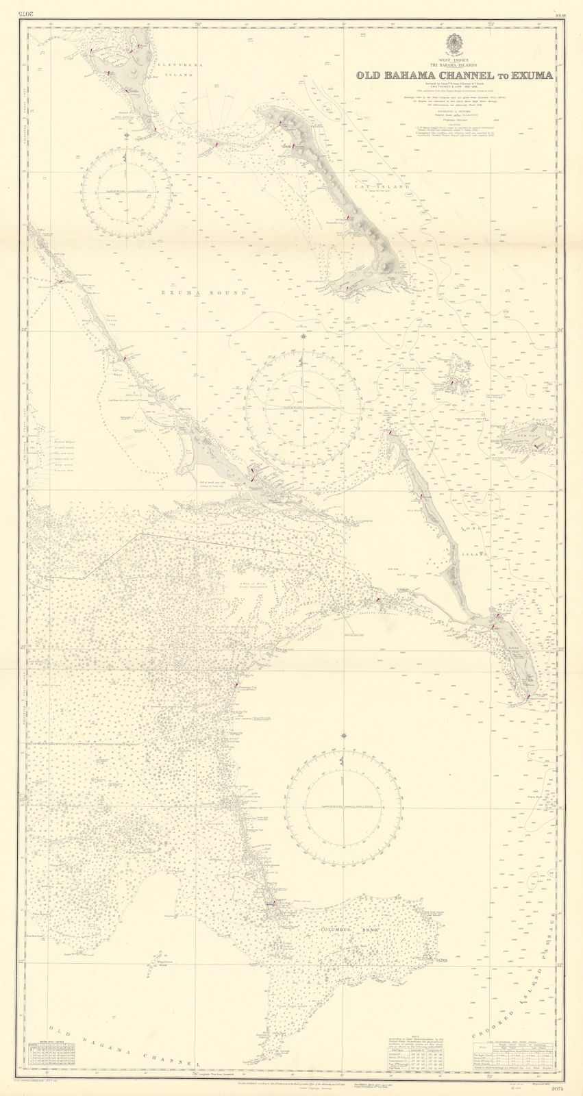 Bahamas Cat Long Islands Great Exuma Eleuthera ADMIRALTY chart 1851 (1955) map