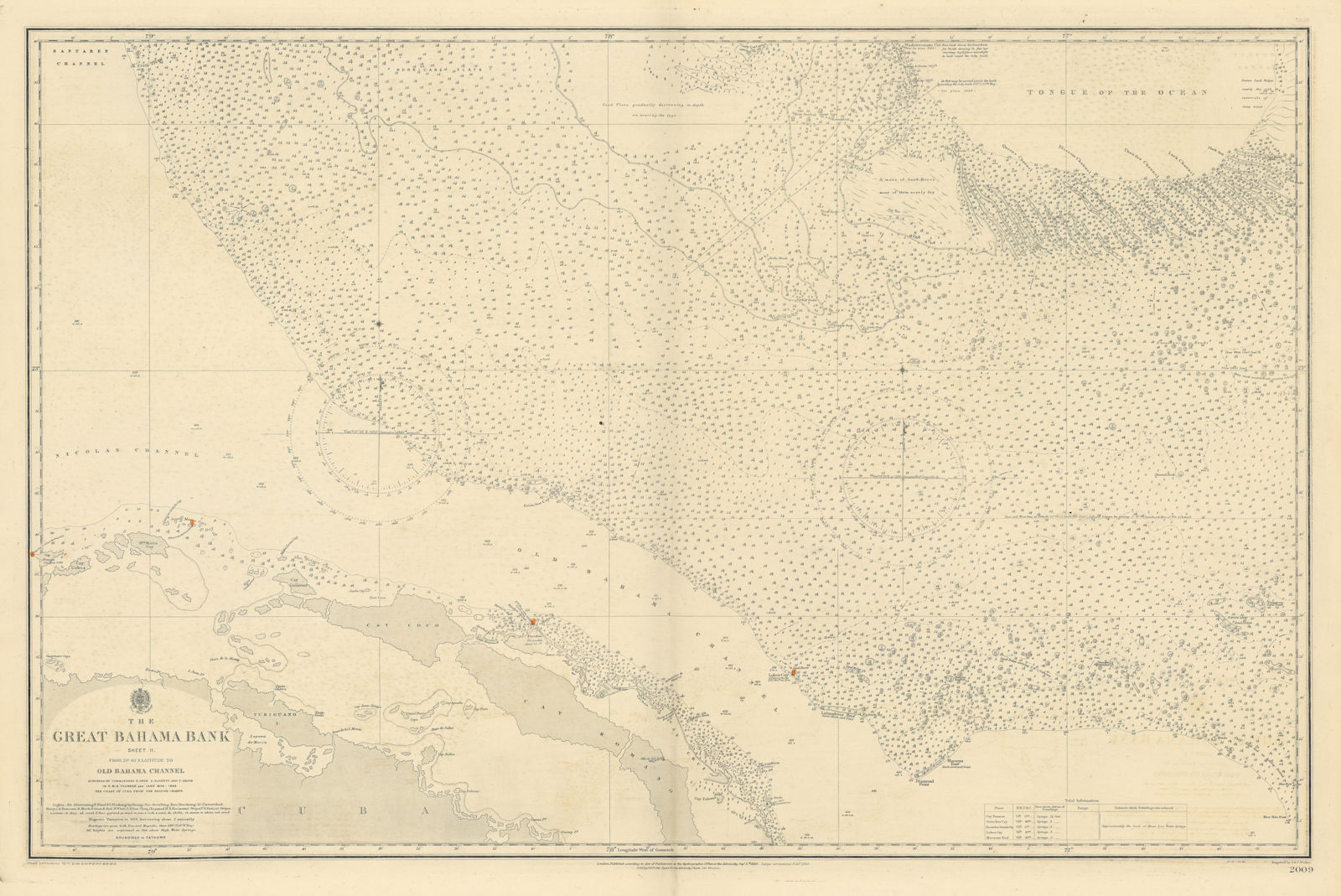 Great Bahama Bank. Jardines del Rey. Cuba. ADMIRALTY sea chart 1850 (1912) map