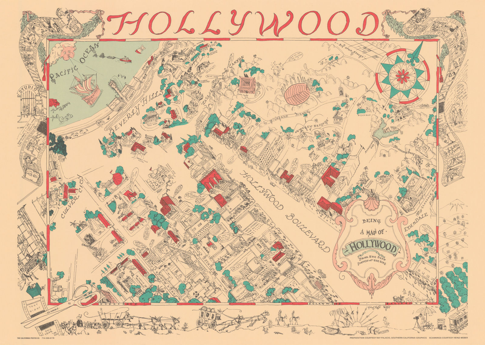 Being a map of Hollywood, from the best surveys of the time. GRIEVE 1926 (1960s)