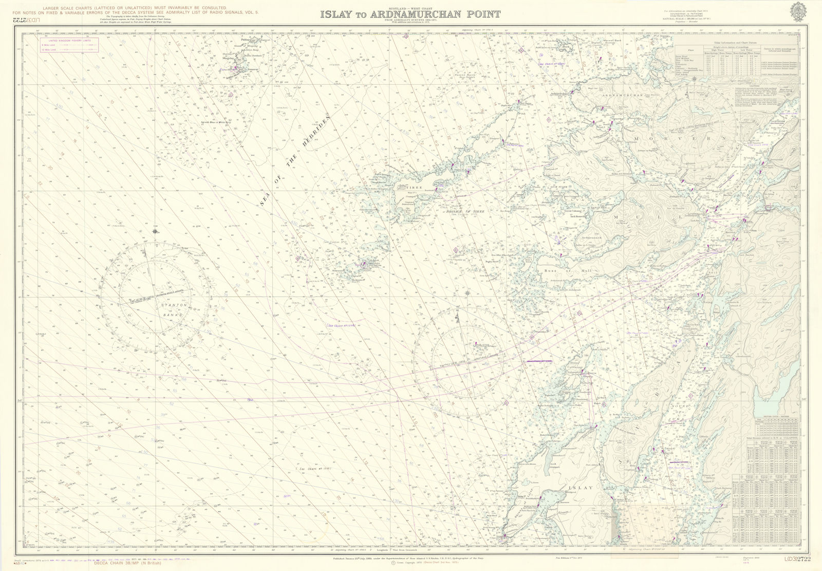 Scotland. Islay - Ardnamurchan Point. Admiralty sea chart #2722. 1969 (1978) map