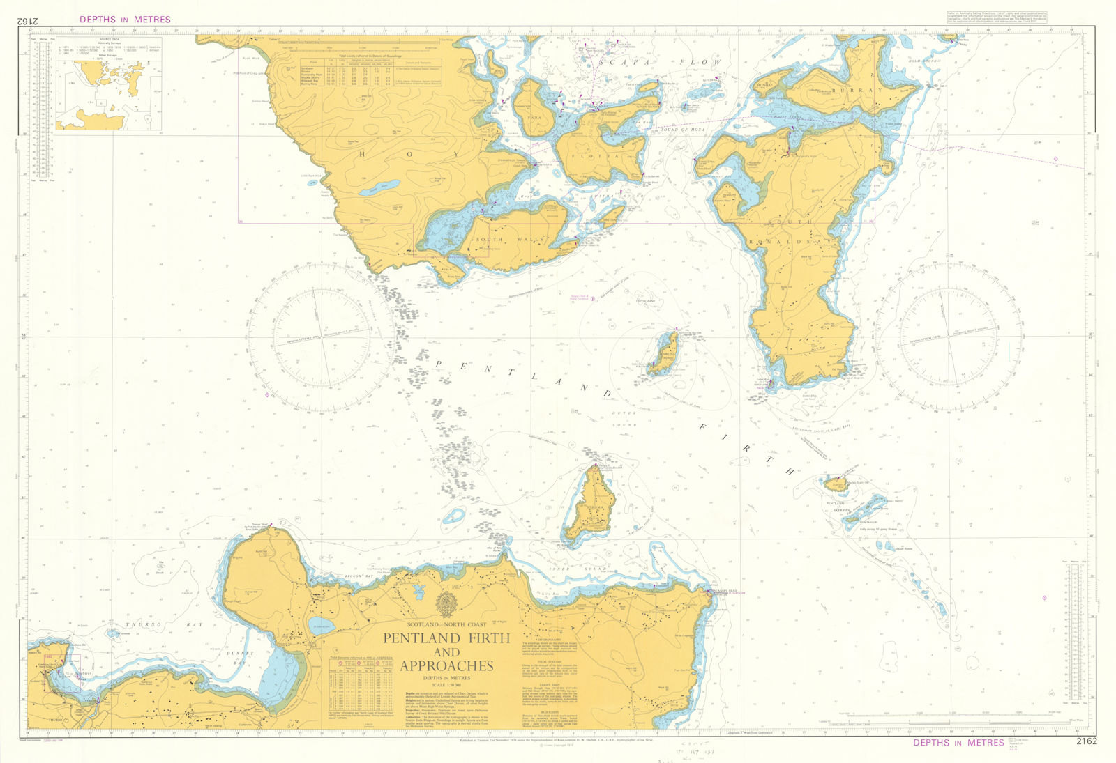 Scotland. Pentland Firth & Approaches Admiralty sea chart #2162. 1979 (1980) map