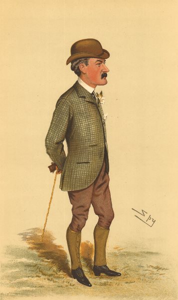 VANITY FAIR SPY CARTOON. Lord Cardross 'Horsey'. Racing. By Spy. 1884
