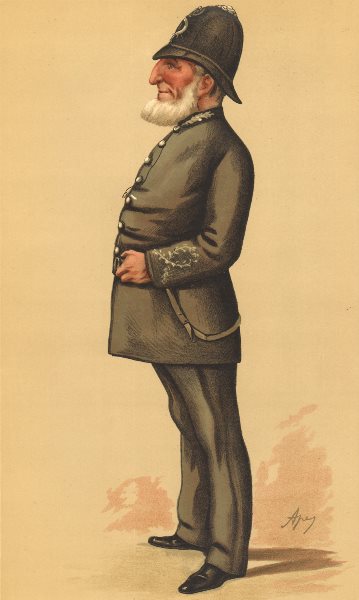 Associate Product VANITY FAIR CARTOON. Inspector Ebenezer Denning 'Parliamentary Police'  1884