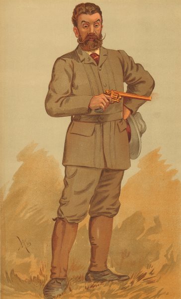 Associate Product VANITY FAIR CARTOON. Walter Winans 'The Record Revolver Shot' Game Hunting 1893