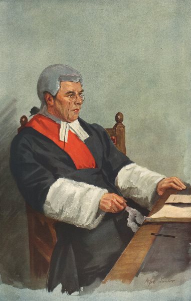 SPY CARTOON. Justice Charles Montague Lush 'Like father like son'. Judges. 1911