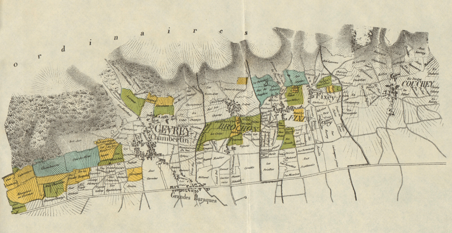 Associate Product BURGUNDY BOURGOGNE VINEYARD MAP Fixin Brochon Gevrey-Chambertin RODIER 1920