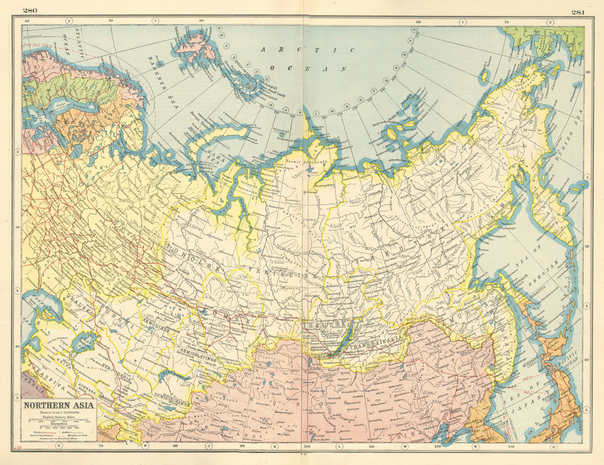 Associate Product RUSSIA NORTHERN ASIA. Siberia Mongolia Arctic Ocean. HARMSWORTH 1920 old map