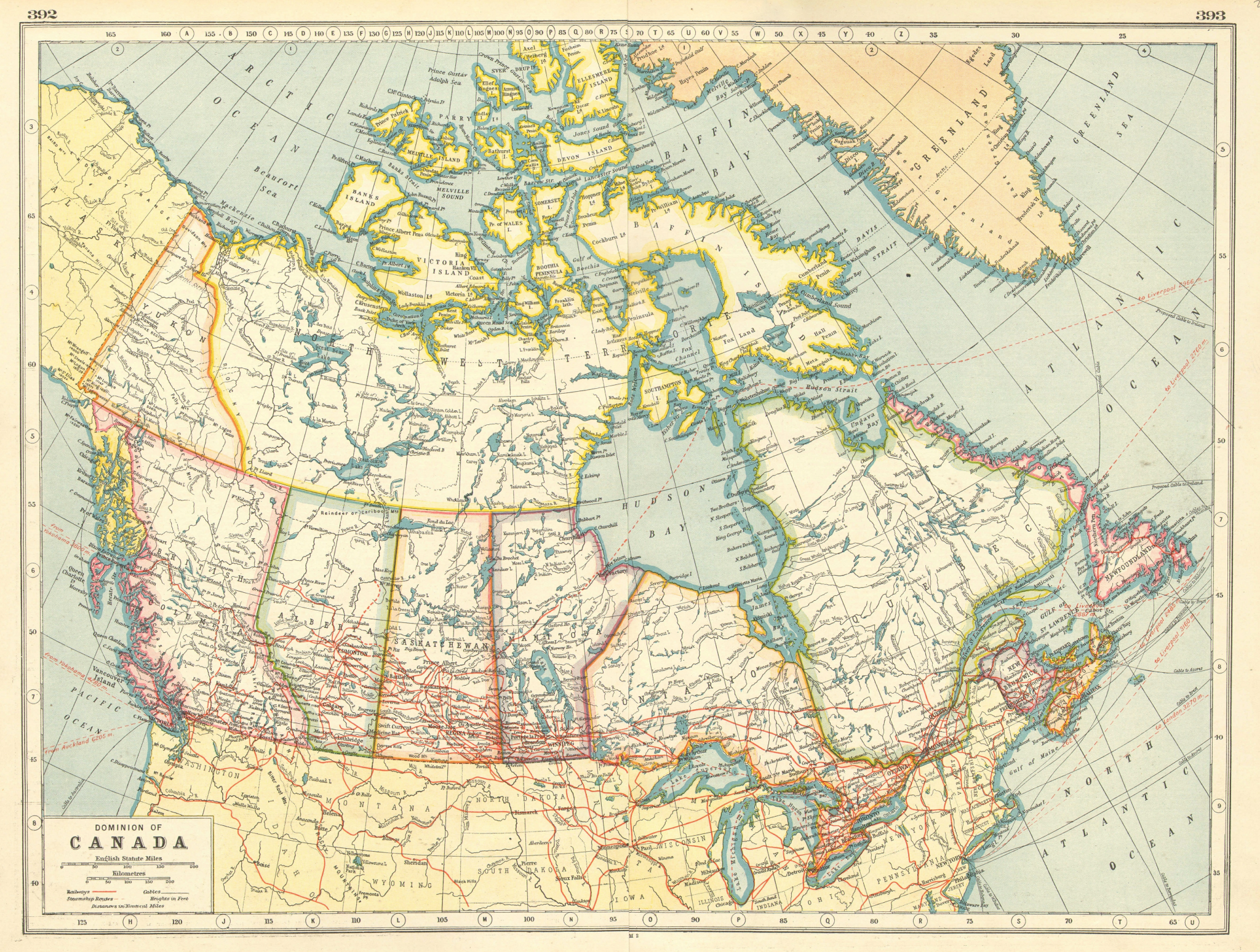 Associate Product CANADA. Dominion of Canada. HARMSWORTH 1920 old antique vintage map plan chart