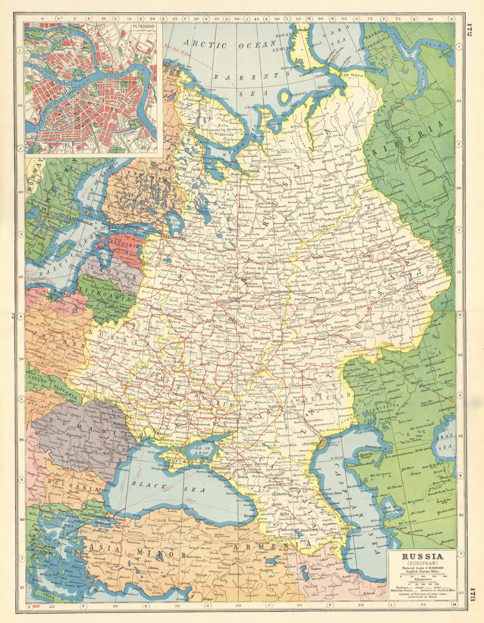 Associate Product EUROPEAN RUSSIA. Petrograd (St Petersburg) plan. Little Russia/Ukraine 1920 map