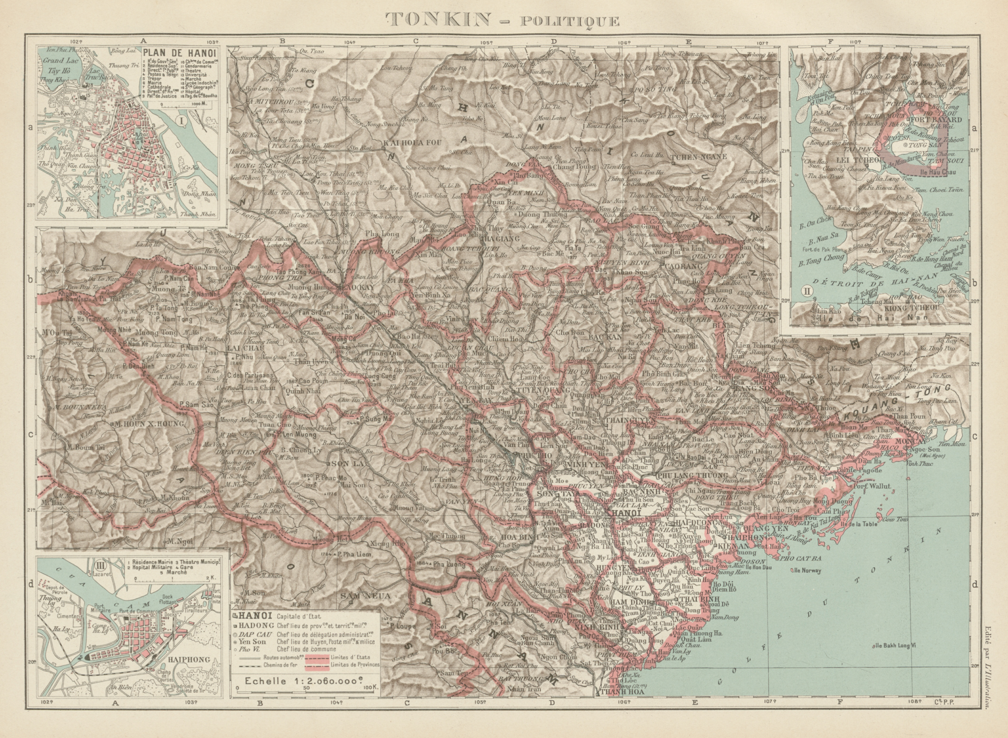 Associate Product TONKIN. French Indochina Indochine Vietnam. Hanoi & Haiphong city plans 1929 map