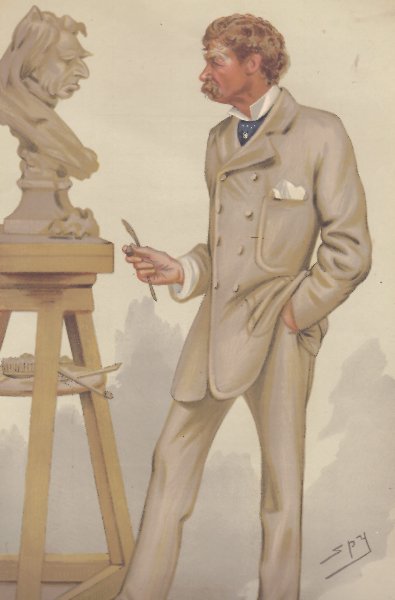 VANITY FAIR SPY CARTOON. JE Boehm ARA 'the Queen's Sculptor'. Artists. Spy. 1881